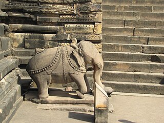 Elephant at the steps