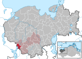 Poziția Kneese pe harta districtului Nordwestmecklenburg