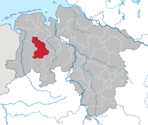 Li position de Subdistrict Cloppenburg in Infra Saxonia