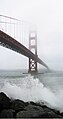 The Golden Gate Bridge in fog