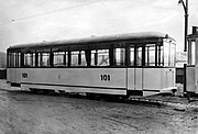 Bijwagen 101, geleverd door de Skabo Jernbanevognfabrikk; oktober 1942.