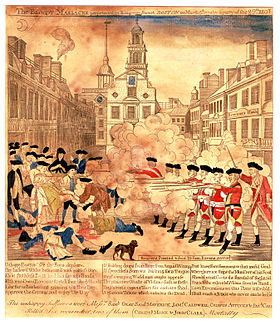 Ilustracija Bostonskog masakra grafika Paula Revere