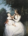 Friederike Brun mit Tochter Charlotte, Gemälde von Erik Pauelsen (1789)