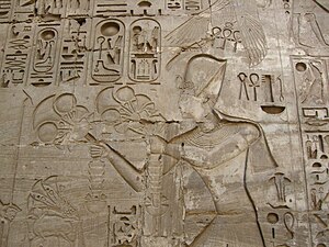 Reliëf in de tempel van Ramses III