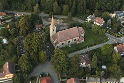 centrum s kostelem Nanebevzetí Panny Marie