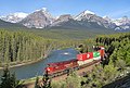 Morant's Curve in Banff National Park L→R Lefroy, Haddo, Saddle Mountain, Fairview, Whyte, Niblock