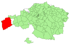 Localização do município de Valle de Carranza na Biscaia