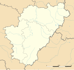 Mapa konturowa Charente, po lewej znajduje się punkt z opisem „Nercillac”