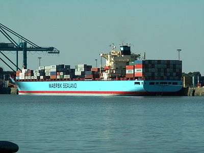 Контейнеровоз Glasgow Maersk (IMO 9193240), построенный HHI в 1999 году