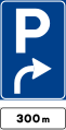 Parking ahead in the direction of the arrow (formerly used )