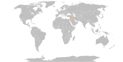 Map indicating locations of Kuwait and Syria