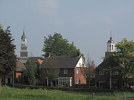 Gezicht op de huidige stad