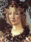 Detalo pri Flora en Primavera de Sandro Botticelli, 1482.