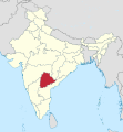 Lage des indischen Bundesstaates Telangana