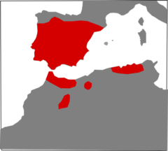 Distribución de Vipera latasti.