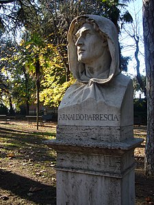 Busta Arnolda z Brescie, park Villa Borghese v Římě