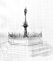 Skizze für das Brunnenbecken für den Rathausbrunnen von Adolf Leichtle