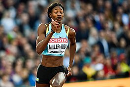 Shaunae Miller-Uibo op it WK fan 2017 yn Londen.