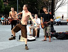 Brothers Moving during a street performance in Washington Square Park, NY in 2009
