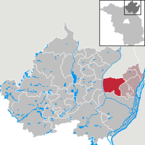 Poziția Casekow pe harta districtului Uckermark