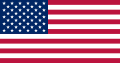 Vlajka USA užívaná na Palau s 50 hvězdami (1960–1994) Poměr stran: 10:19