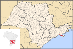 Location in the state of São Paulo and Brazil