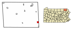 Location of Union Dale in Susquehanna County, Pennsylvania.