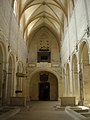 A view of the church showing remnants of the organ and baroque decoration