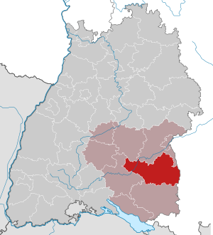 Li position de Subdistrict Sigmaringen in Baden-Württemberg