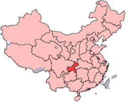 Chongqing er vist på kortet