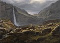 Feigumfossen fremstilt av I.C. Dahl 1848