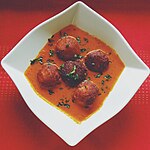 Malai Kofta, a dish common in the cuisine of the Indian subcontinent