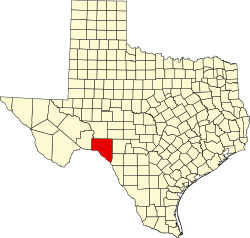 Val Verde County na mapě Texasu