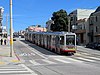 An outbound train at Taraval and 30th Avenue, 2018