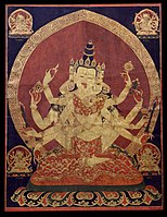 17. st., Centralni Tibet, thanka Guhyasamaja Akshobhyavajra, Rubin Museum of Art