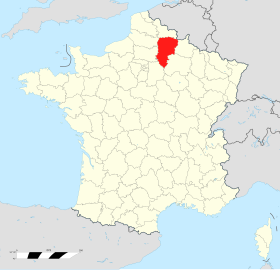 Localisation de l'Aisne en France