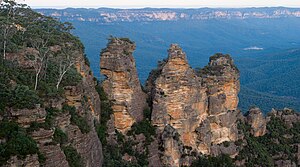 The Three Sisters from the Katoomba lookout, New South Wales, Australia.