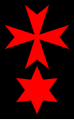 Kreuzherren mit dem Roten Stern: Rot auf Schwarz