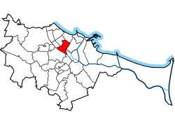 Location of Wrzeszcz Dolny within Gdańsk