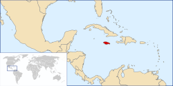 Jamaika'nın konumunu gösteren harita