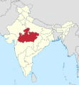 Lage des indischen Bundesstaates Madhya Pradesh