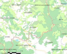 Mapa obce Laprugne