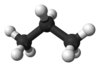 Ball and stick model of propane