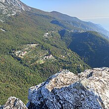 View of Kerasia, Mount Athos from Karmilio Oros (887 m)