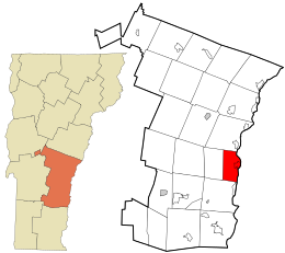 Location in Windsor County and the state of Vermont.