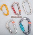 Various types of carabiners (from Rock-climbing equipment)
