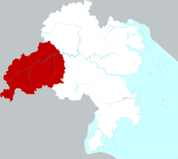 Location of Xianju County within Taizhou