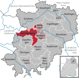 Kaart van Forchtenberg