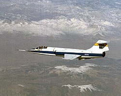 A NASA F-104 repülőgépe