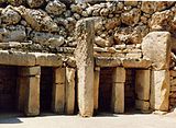 Een van de megalithische tempels van Ġgantija, Malta